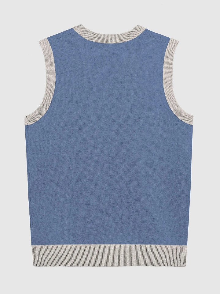 PLEASE DON'T MAKE ME TALK (blue and taupe) knitwear vest product image (9)