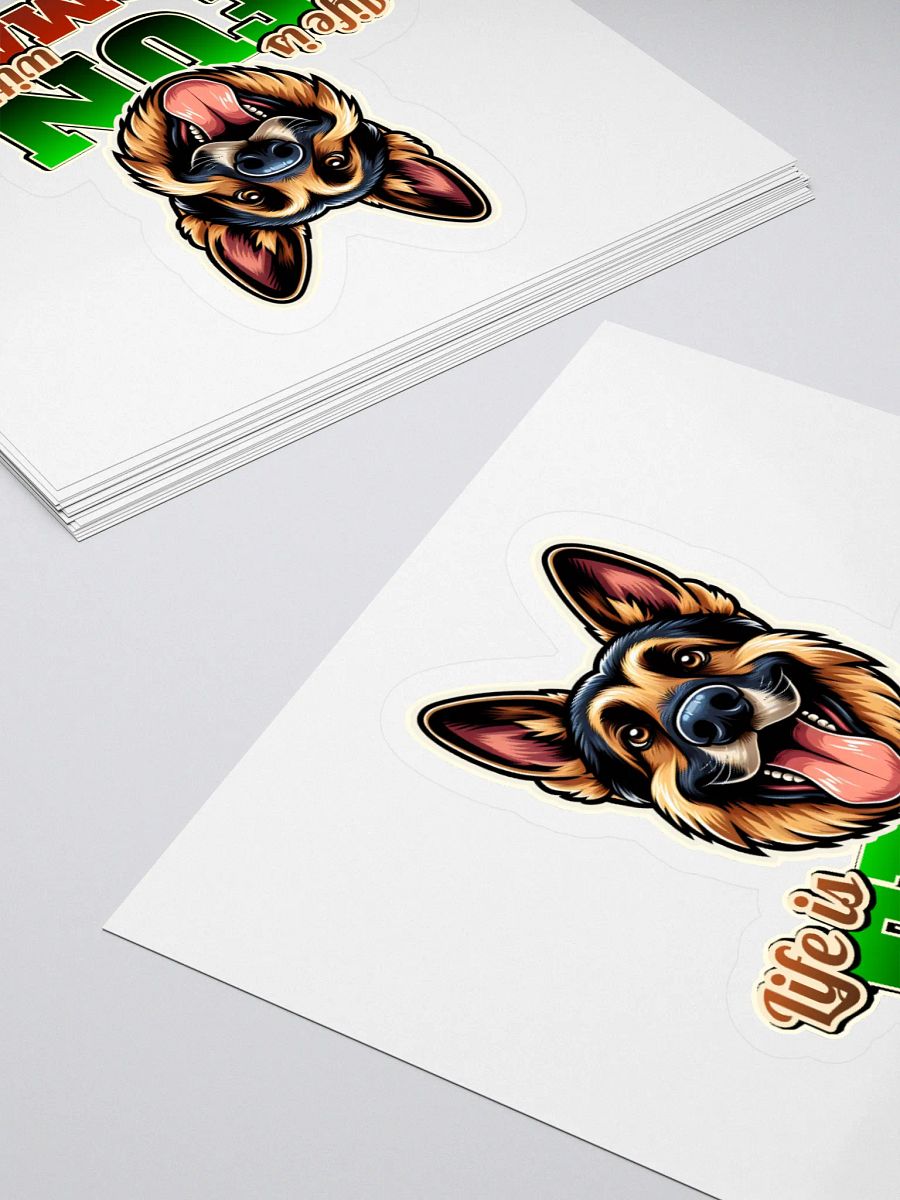 Life is Fun with a German Shepherd Kiss Cut Stickers product image (4)