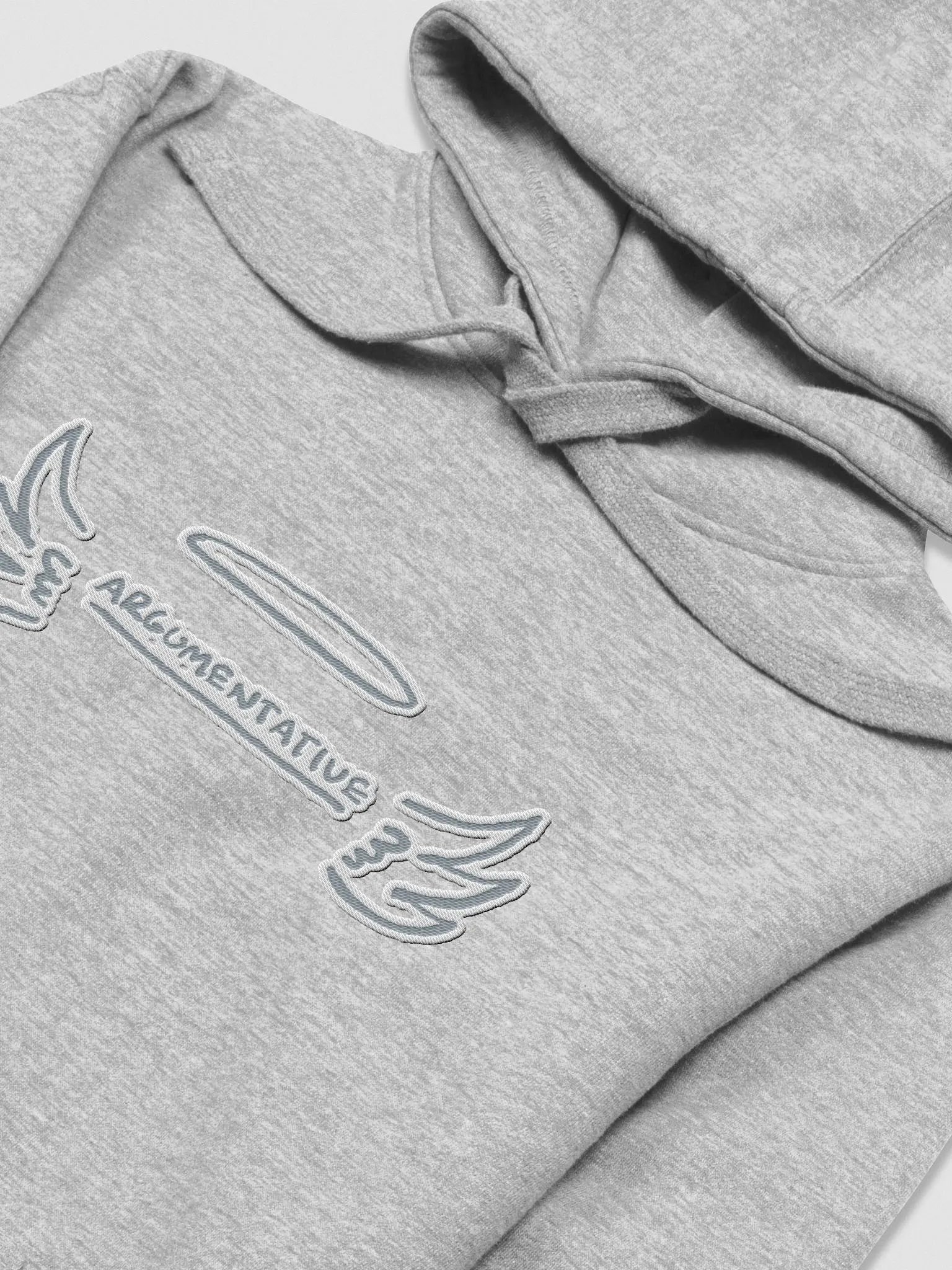 ANGELIC (lg. grey + white bubble design) embroidered heavyweight hoodie product image (6)