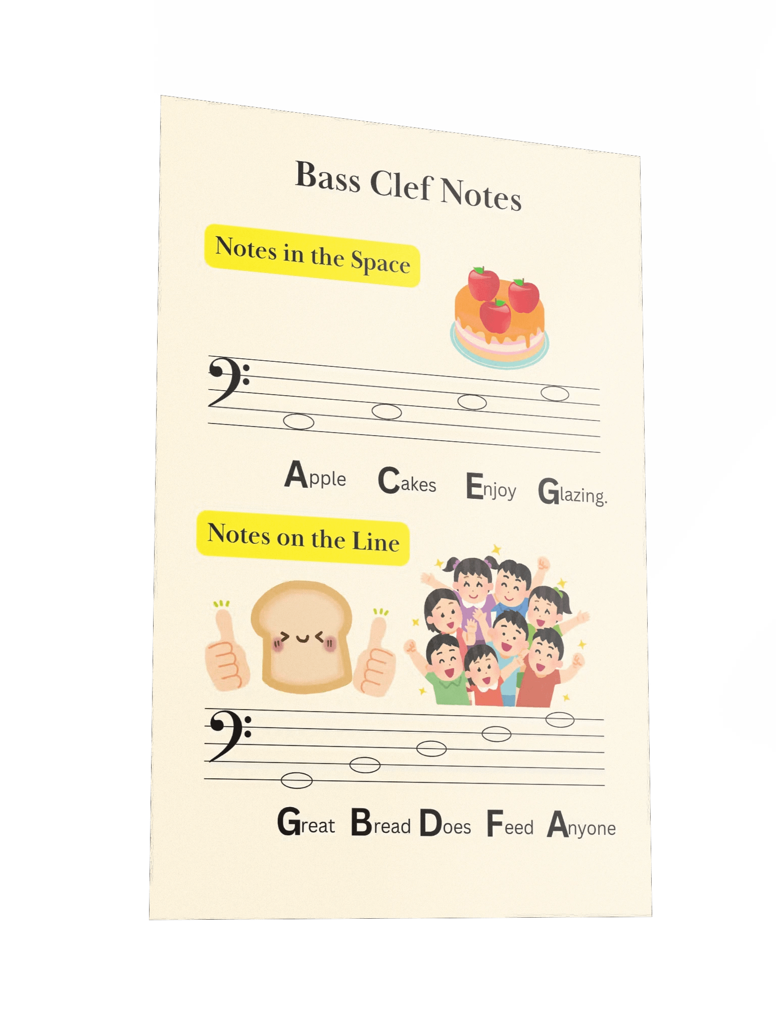 Notes on Bass Clef Posters --- Food Themed product image (2)