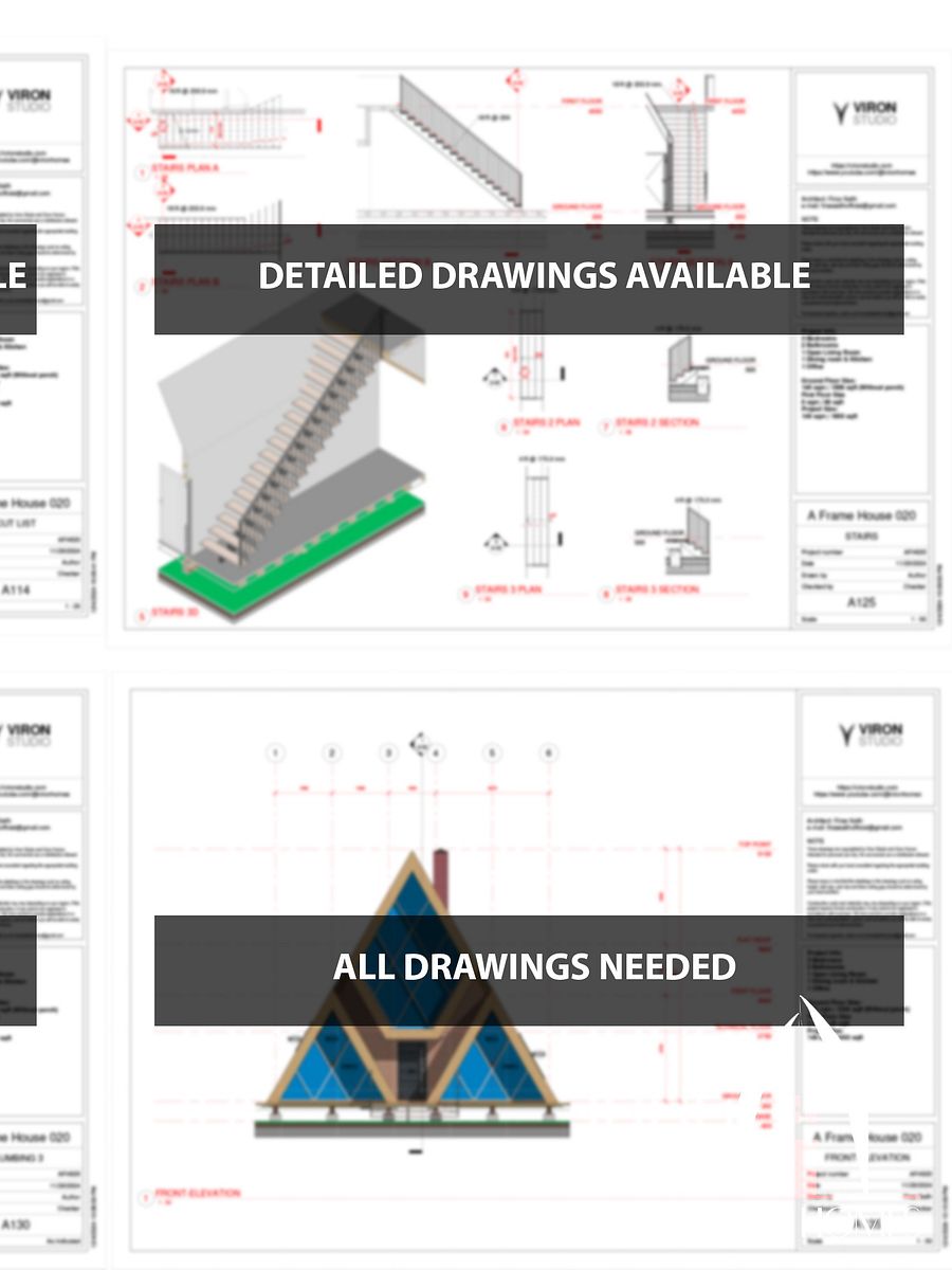 A Frame House 020 - Print & Build FULL DRAWINGS! product image (6)