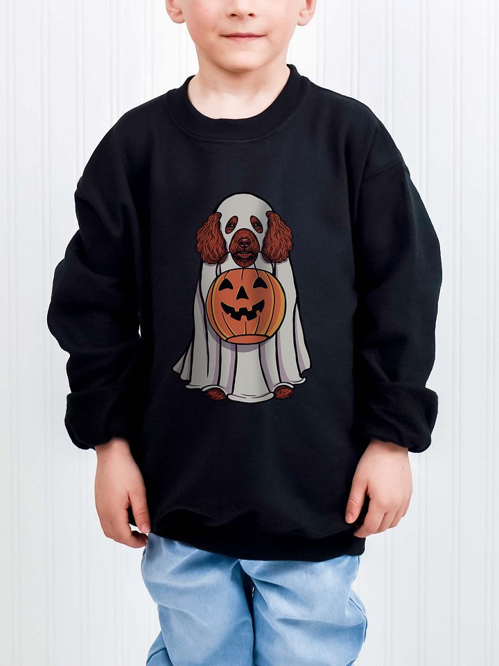 Halloween Miniature Poodle(Red/Orange) Youth Sweatshirt product image (1)