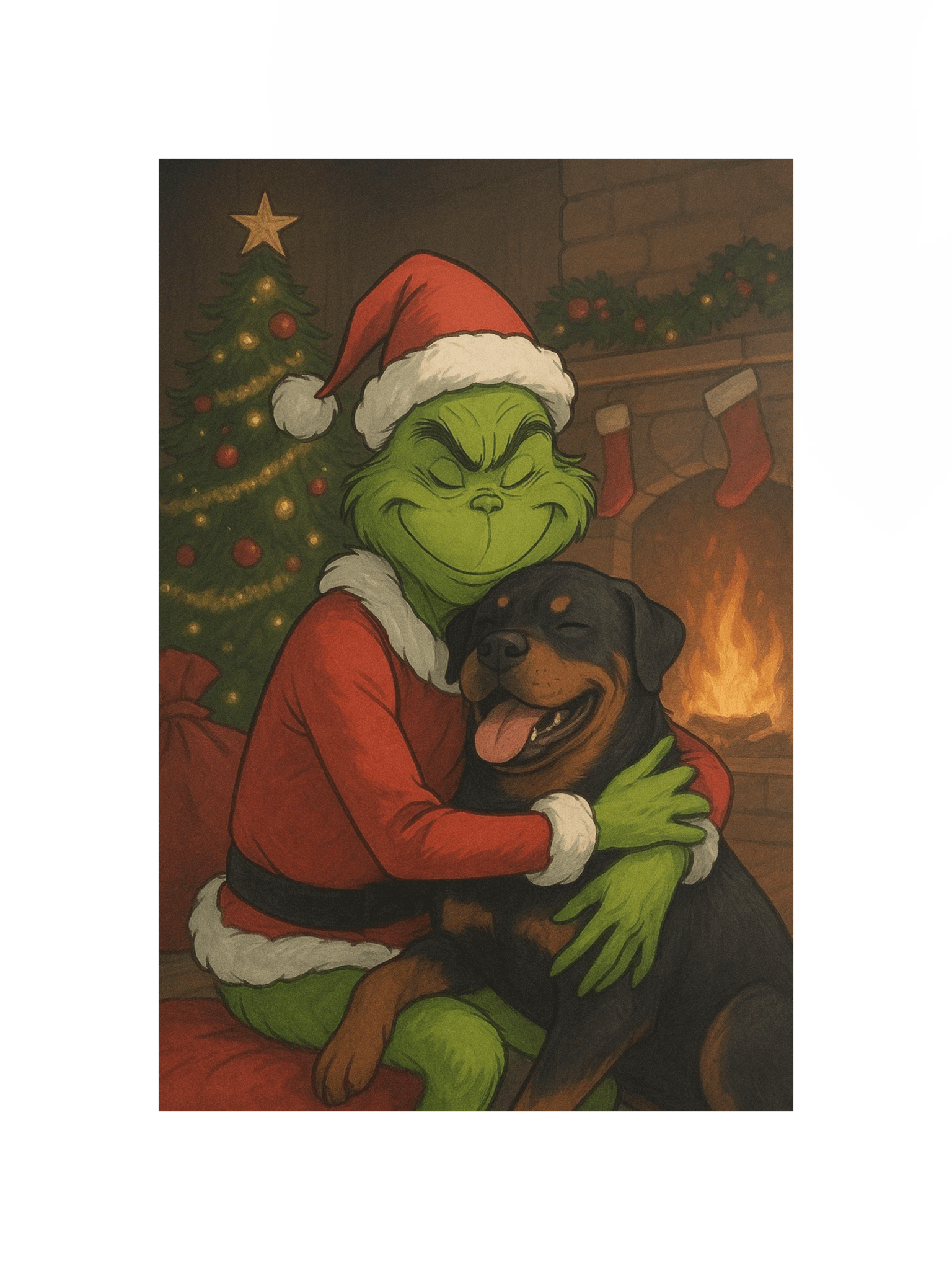 Grinch & Rottweiler Christmas Poster product image (11)