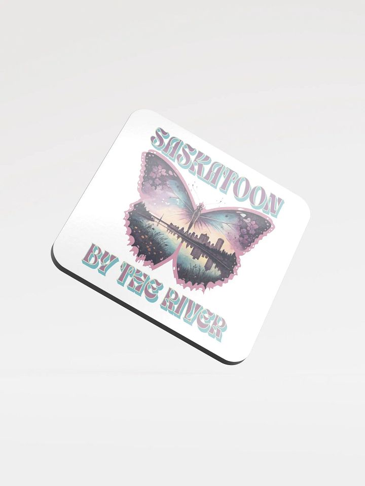 Saskatoon By The River Butterfly Glossed Coaster product image (2)