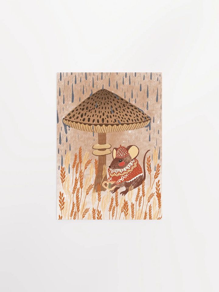 cute little mouse with a mushroom umbrella product image (2)