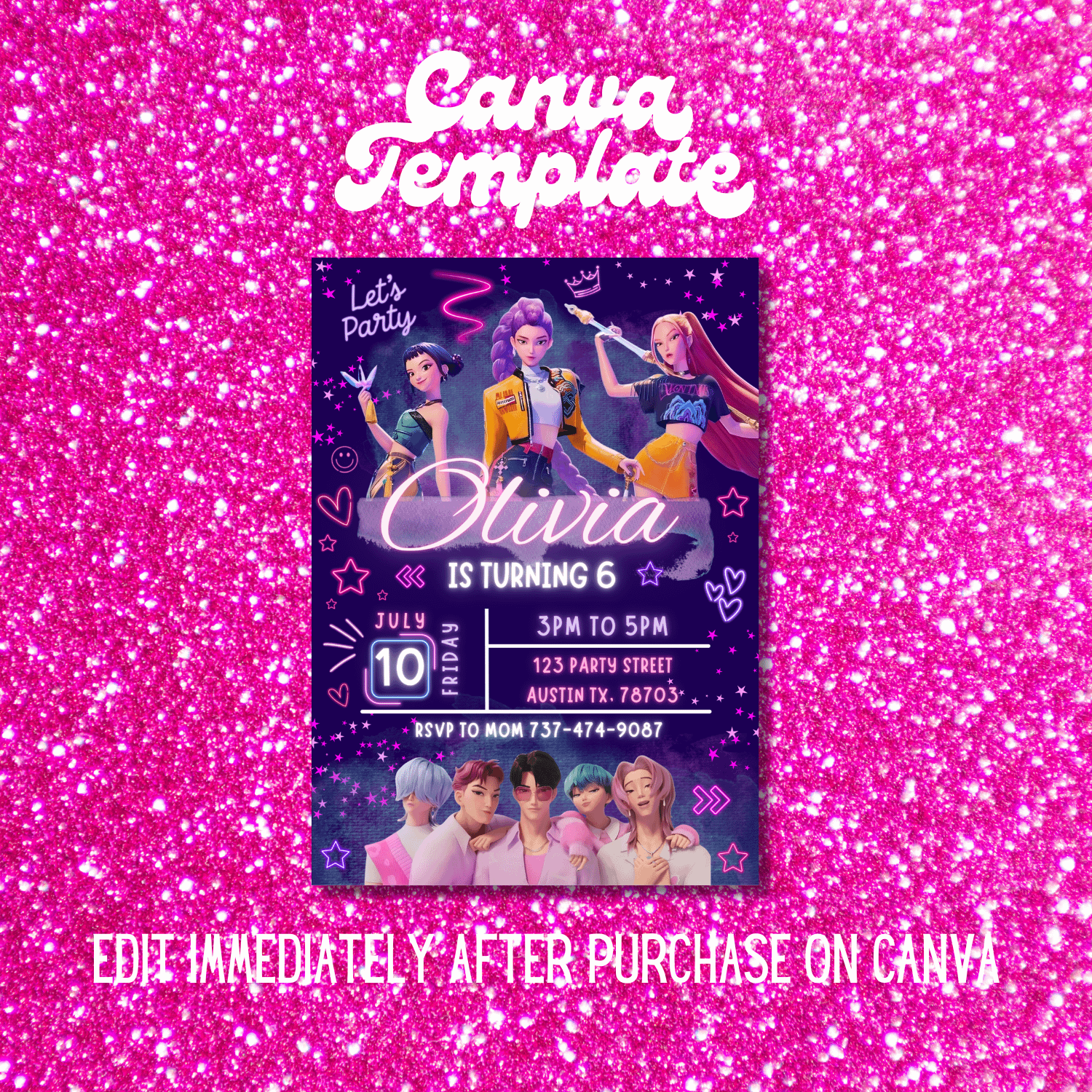 K-Pop Demon Hunters Invitation product image (4)