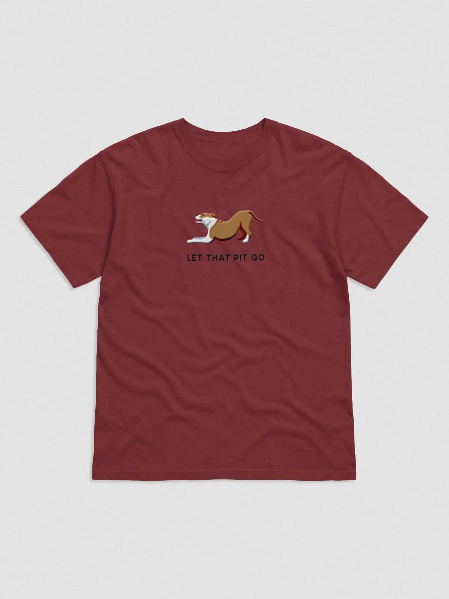 Let That Pit Go T-Shirt(Embroidered) of a Pitbull Terrier product image (4)