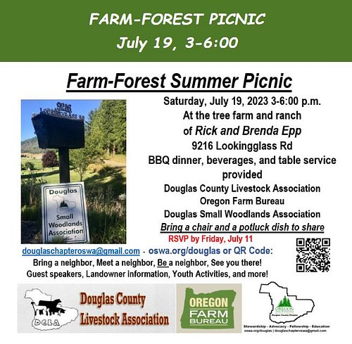 Our friends at the Douglas Chapter of the Oregon Small Woodlands Association are hosting a Farm-Forest Summer Picnic on July ...