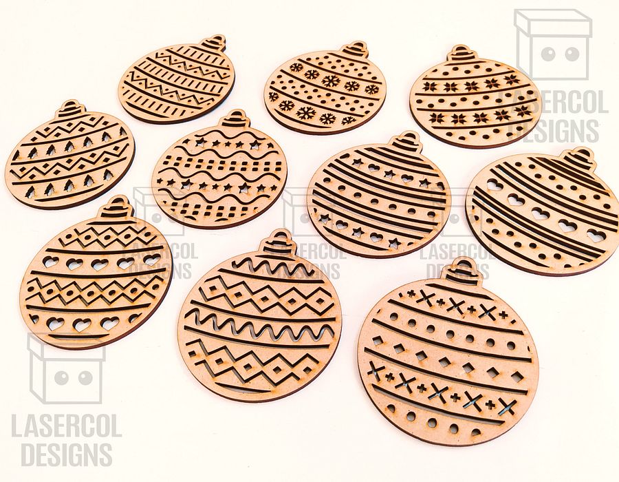 Christmas Ornaments (10 Styles) - Laser Cut Files product image (7)