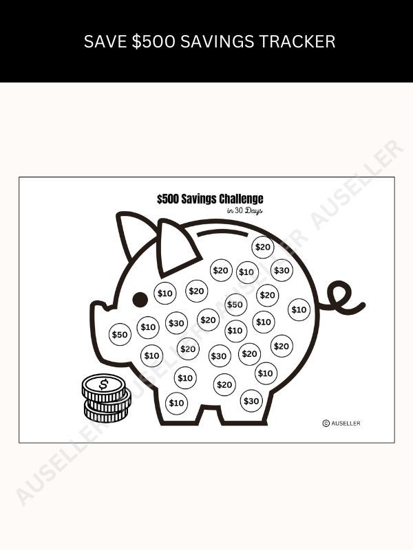 Piggy Bank Savings Tracker Bundle product image (4)
