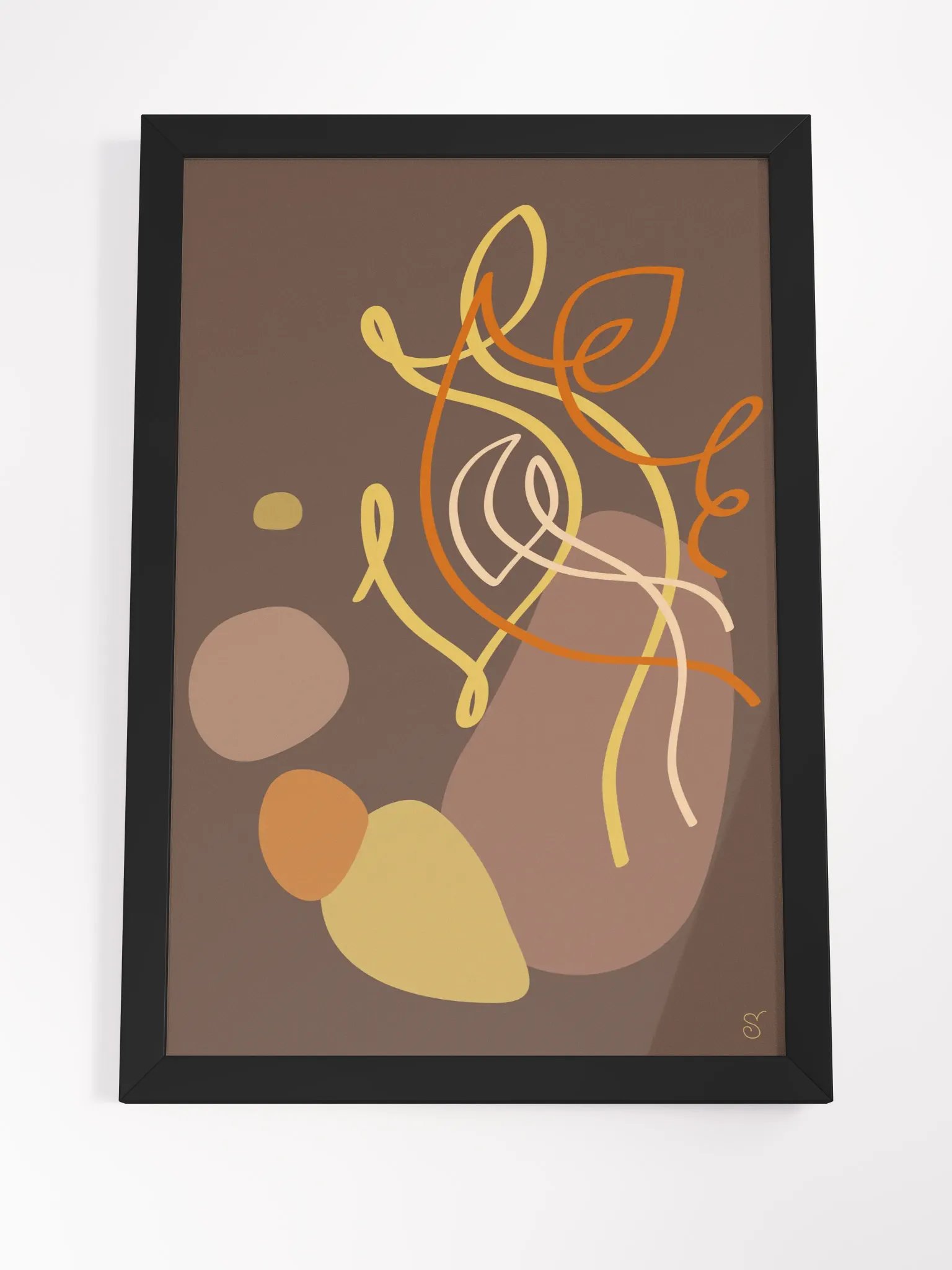 Flowing Earthy Abstract Framed Poster - Abstract Image No. 5 product image (23)