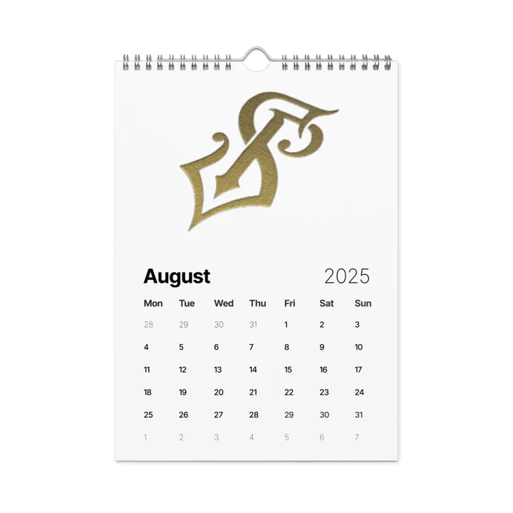 Golden Ornamental R 2025 Wall Calendar product image (2)