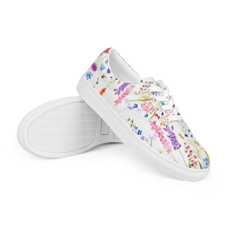 Spring Flowers Women's Lace-Up Canvas Shoes product image (9)