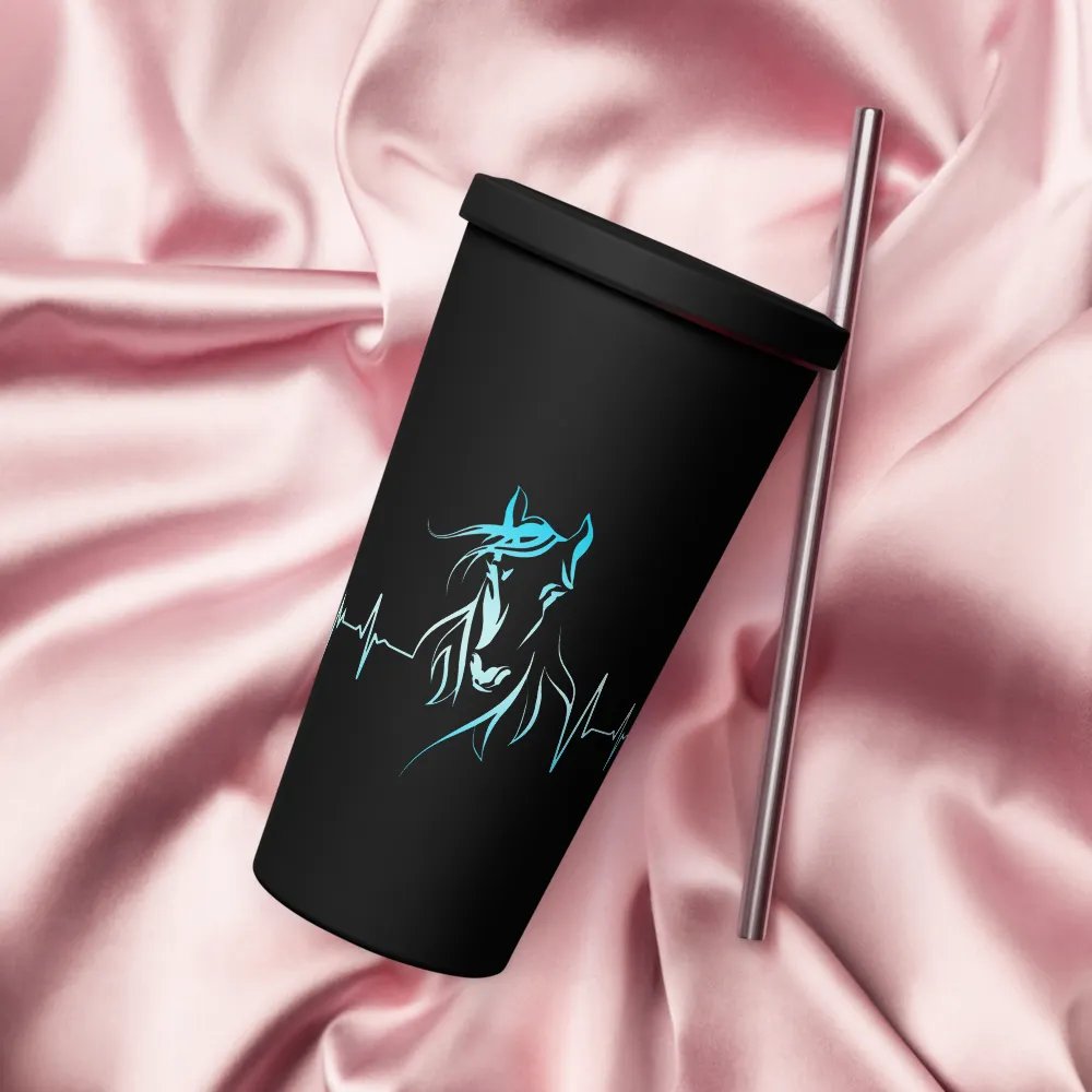 Horse Heartbeat Insulated Tumbler with a Straw product image (2)