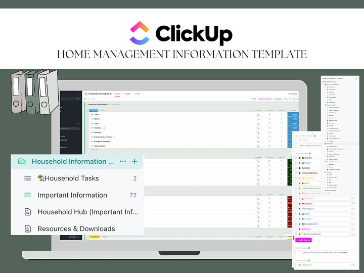 ClickUp Home Information System Template product image (2)