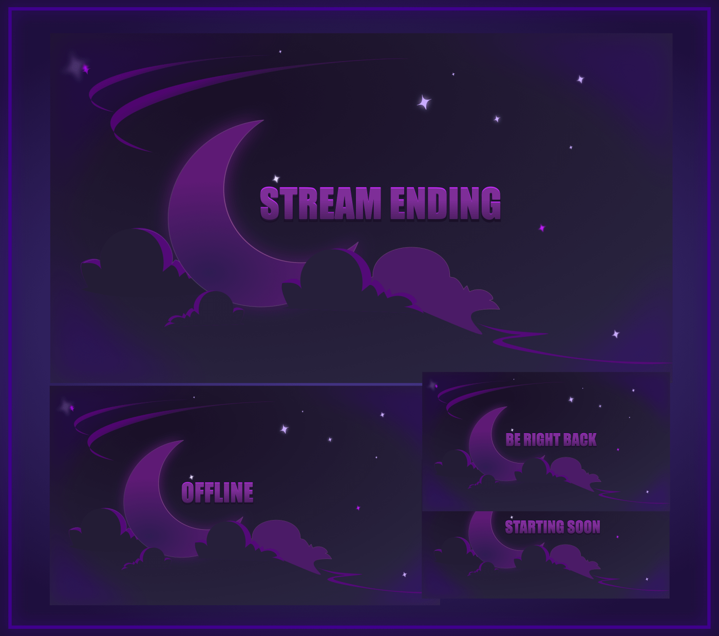 GOTHIC VTUBER STREAM OVERLAY ANIMATED - VTUBER PACK ANIMATED - GOTHIC CELESTIAL STREAM OVERLAY ANIMATED product image (3)