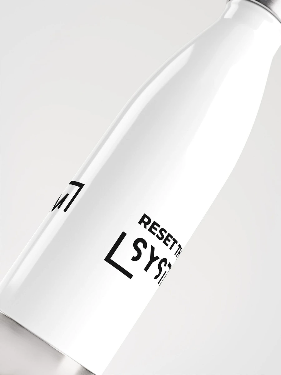 White stainless steel water bottle reset the system product image (5)