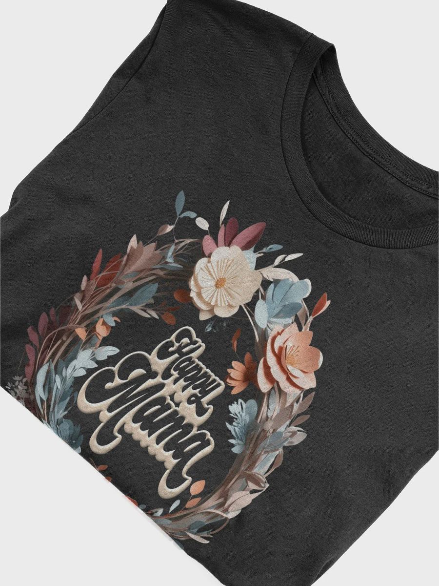 Mothers Day Floral Wreath Happy Mama T-Shir product image (4)
