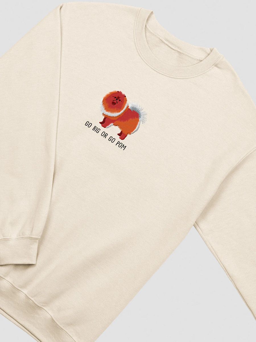 Go Big or Go Pom Sweatshirt (Embroidered) of a Pomeranian(Red) product image (15)