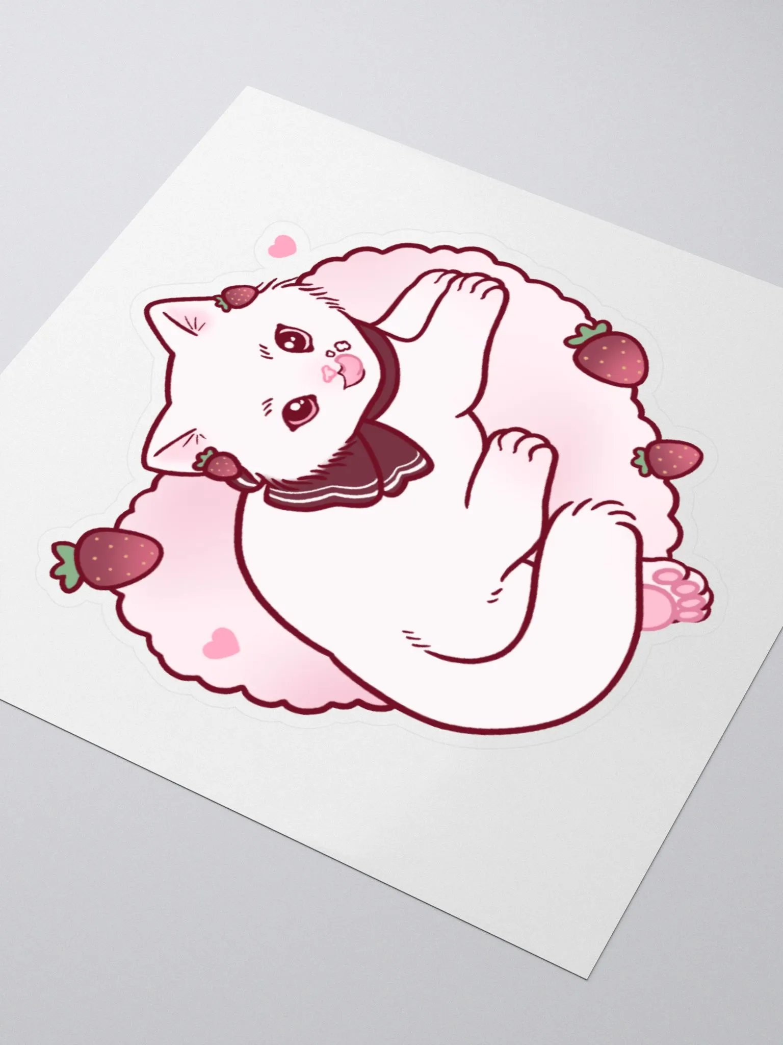 Strawberry Whipped Kitty Sticker product image (3)