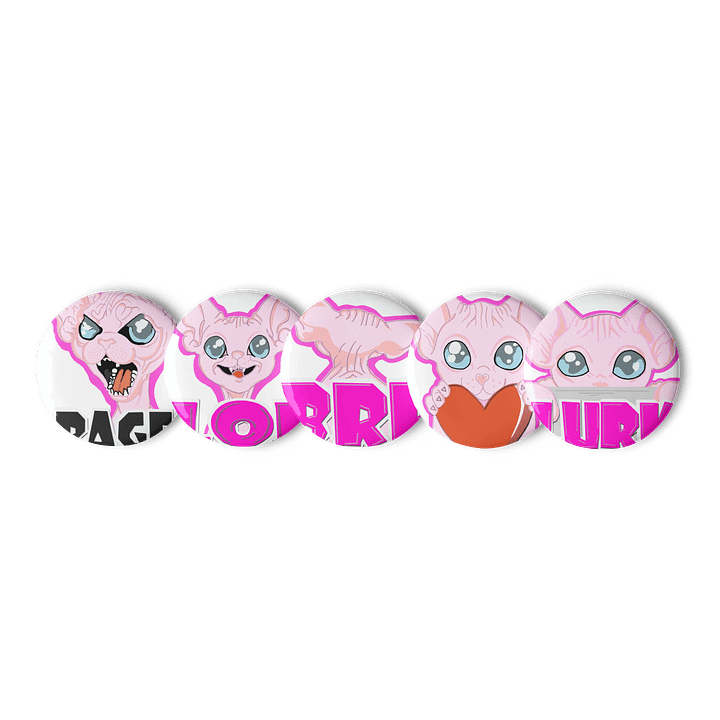 Sphynx Cat Pin Button Set product image (1)