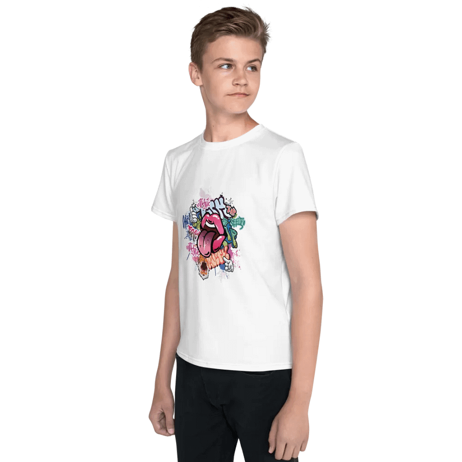 Youth Crew Neck T-Shirt Graffiti Logo product image (3)