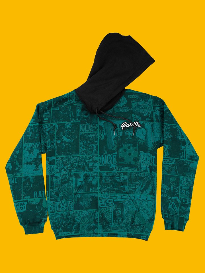 Green Thumbnail Collection Hoodie (Black Hood) product image (1)