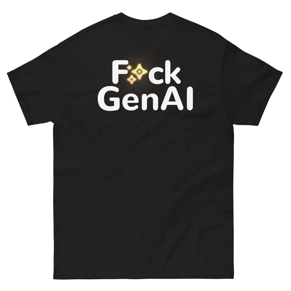 Absolut Idiocy Heavyweight T-Shirt - F✨ck Generative AI (Logo) product image (4)
