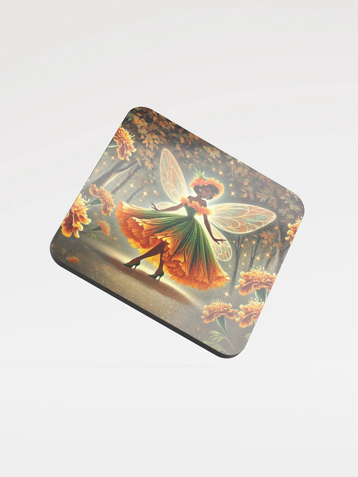 Enchanted Marigold Fairy Cork Coaster product image (1)