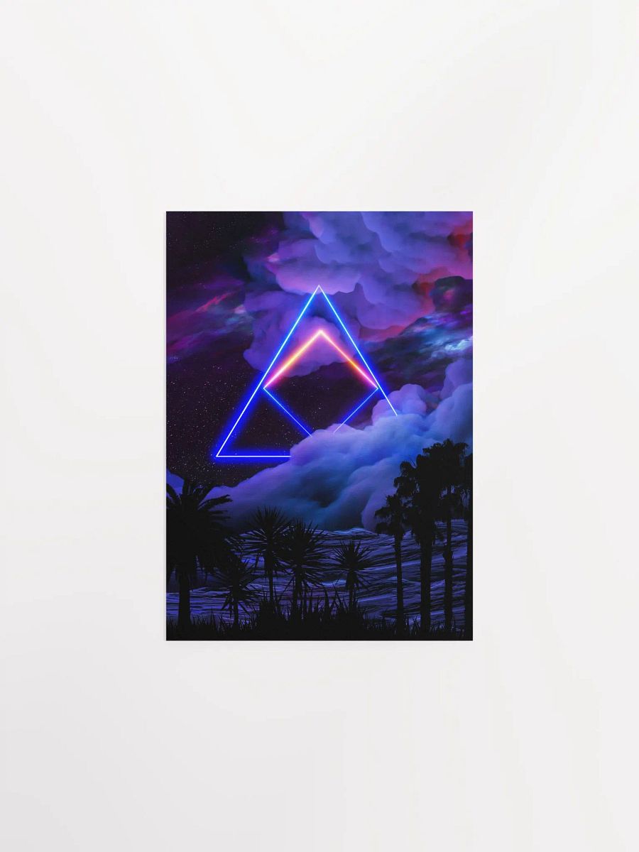 Neon palms landscape: Triangle [synthwave/vaporwave/cyberpunk] — Aesthetic retrowave poster product image (7)