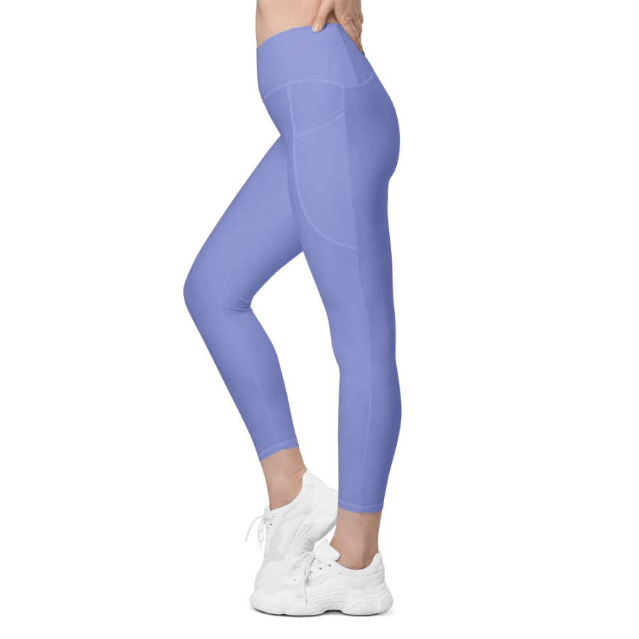 Plain Light Purple True Summer Women's High Waisted Premium Crossover Leggings with Pockets by Treasure Pie product image (6)