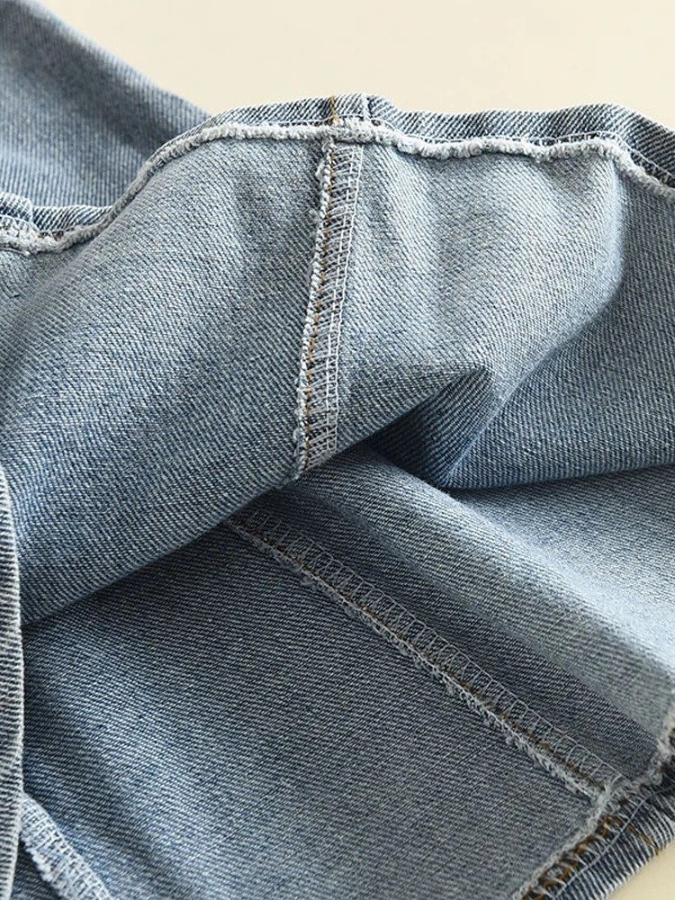 Lace Puff Denim Button Dress product image (7)