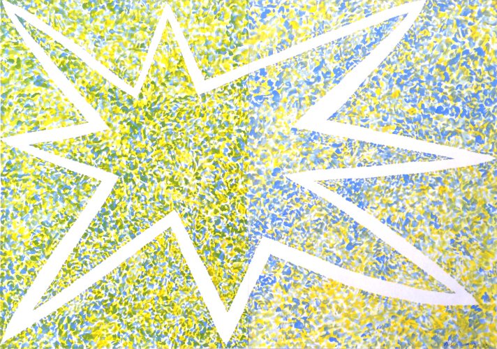 Yellow on Blue Blue on Yellow (2008) on canvas (24" x 36") product image (1)