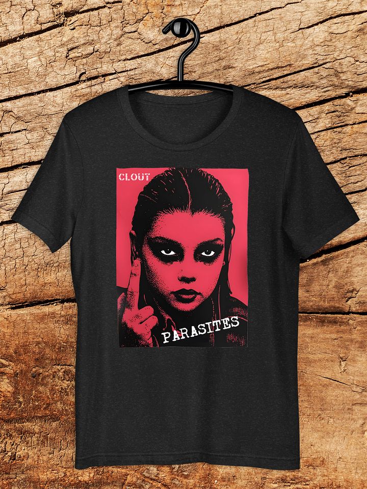 "Clout Parasites" Anti-Fake Influencer Social Critique Graphic Unisex Tee product image (1)