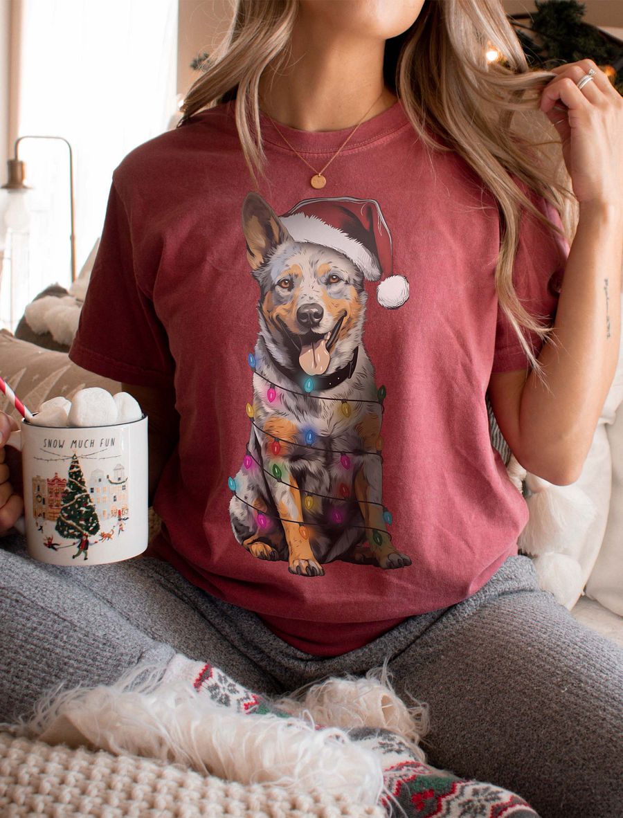 Funny Australian Cattle Dog(Blue Heeler) Christmas T-Shirt product image (6)