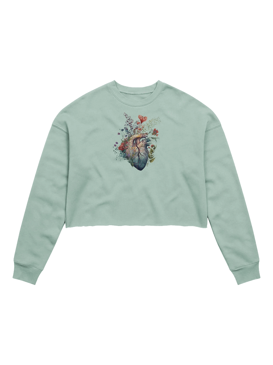 Wildflower Anatomy Heart Crop Pullover – Watercolor Floral product image (1)