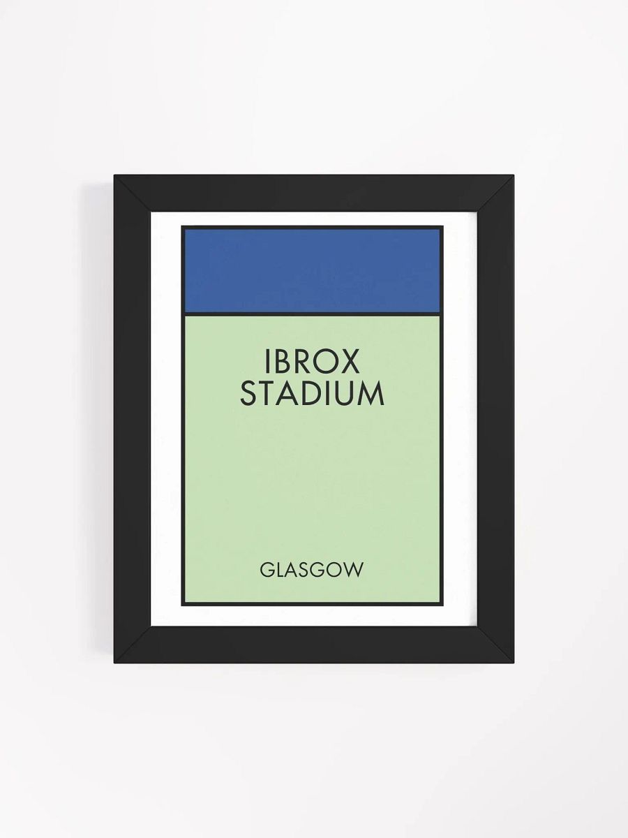 Ibrox Stadium Glasgow Monopoly Title Art Framed Print product image (2)
