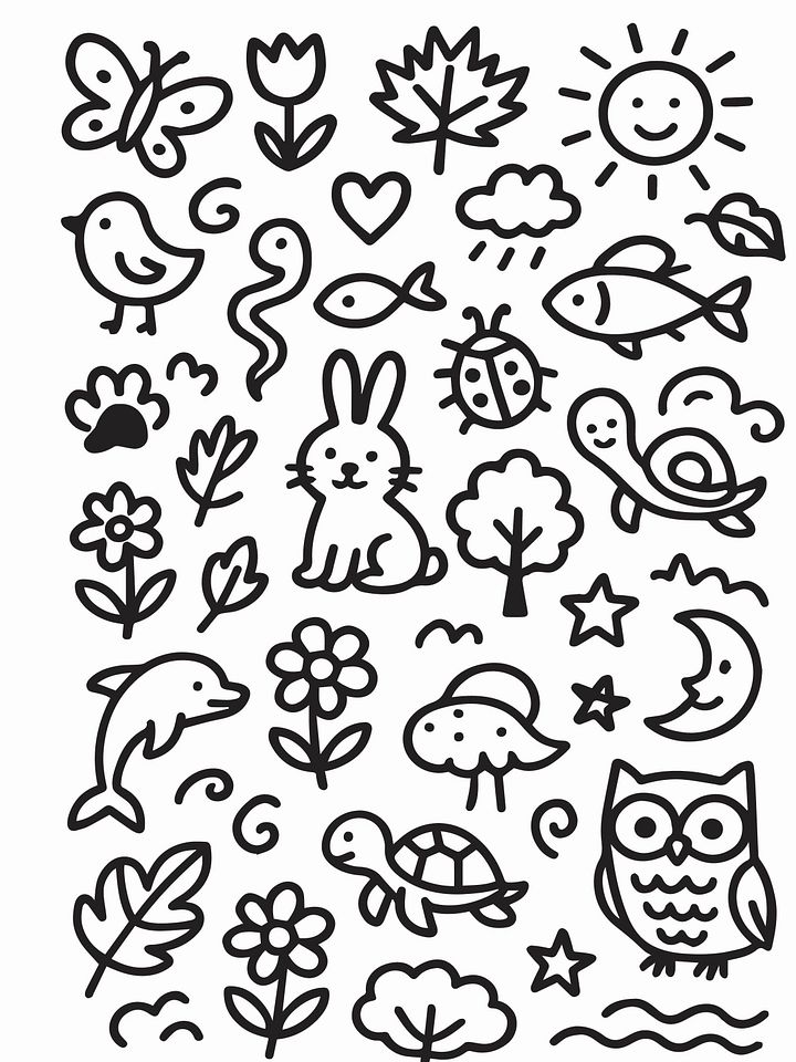Basic Doodles Instant Download product image (1)