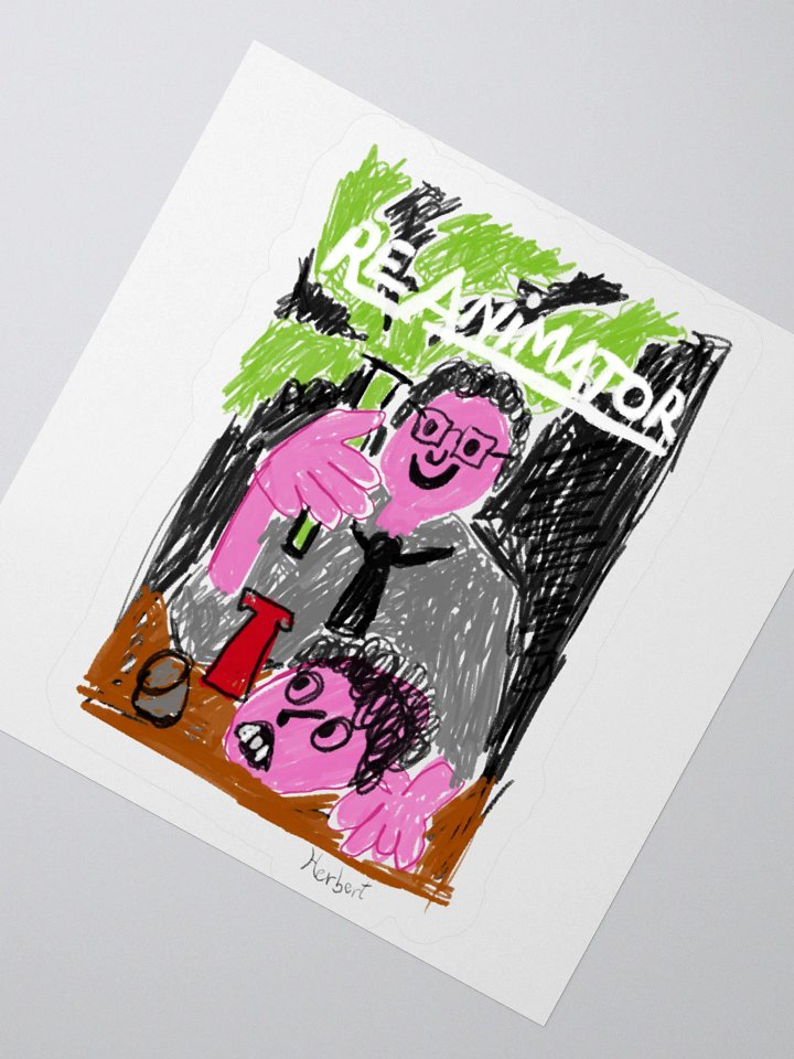 😱 "RE-ANIMATOR" CreepyKids Unisex Horror Inspired Sticker Funny 80's Movie🧪 product image (2)