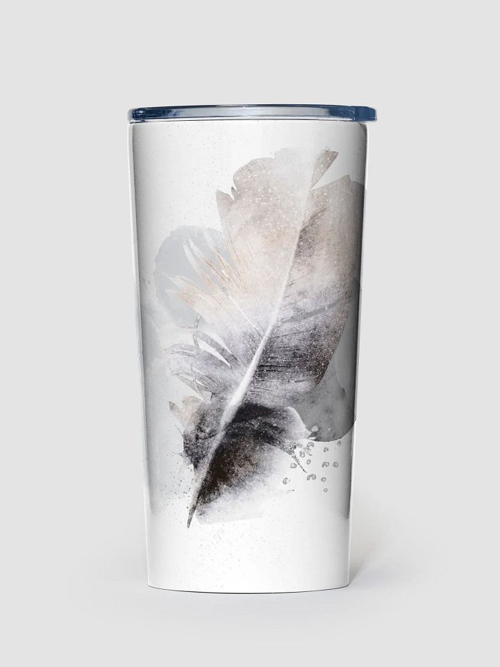 black white Feather design 20oz Tumbler gift for minimalists entertainers friend colleagues product image (1)