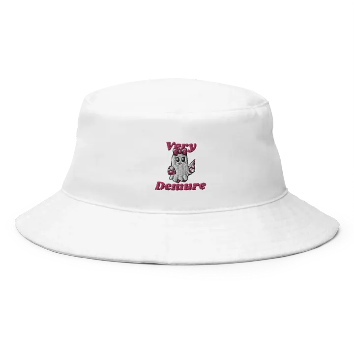 Very Demure Cute Ghost Embroidered Cotton Bucket Hat product image (1)