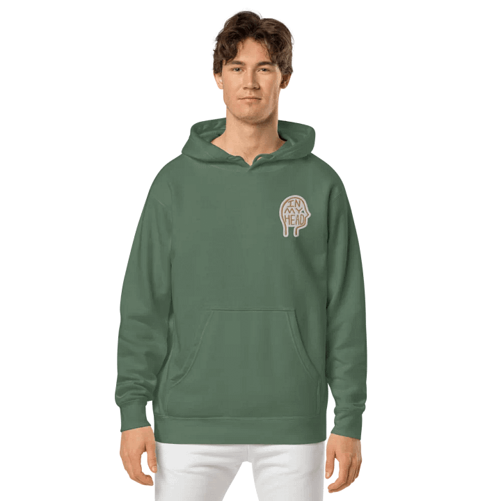 In My Head (L.C. brown bubble design) embroidered pigment hoodie product image (2)