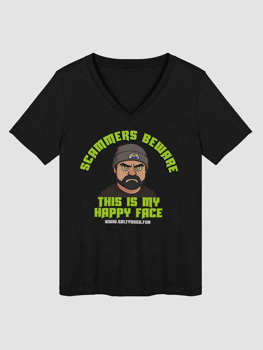 Scammers Beware V Neck Ladies T-Shirt product image (13)