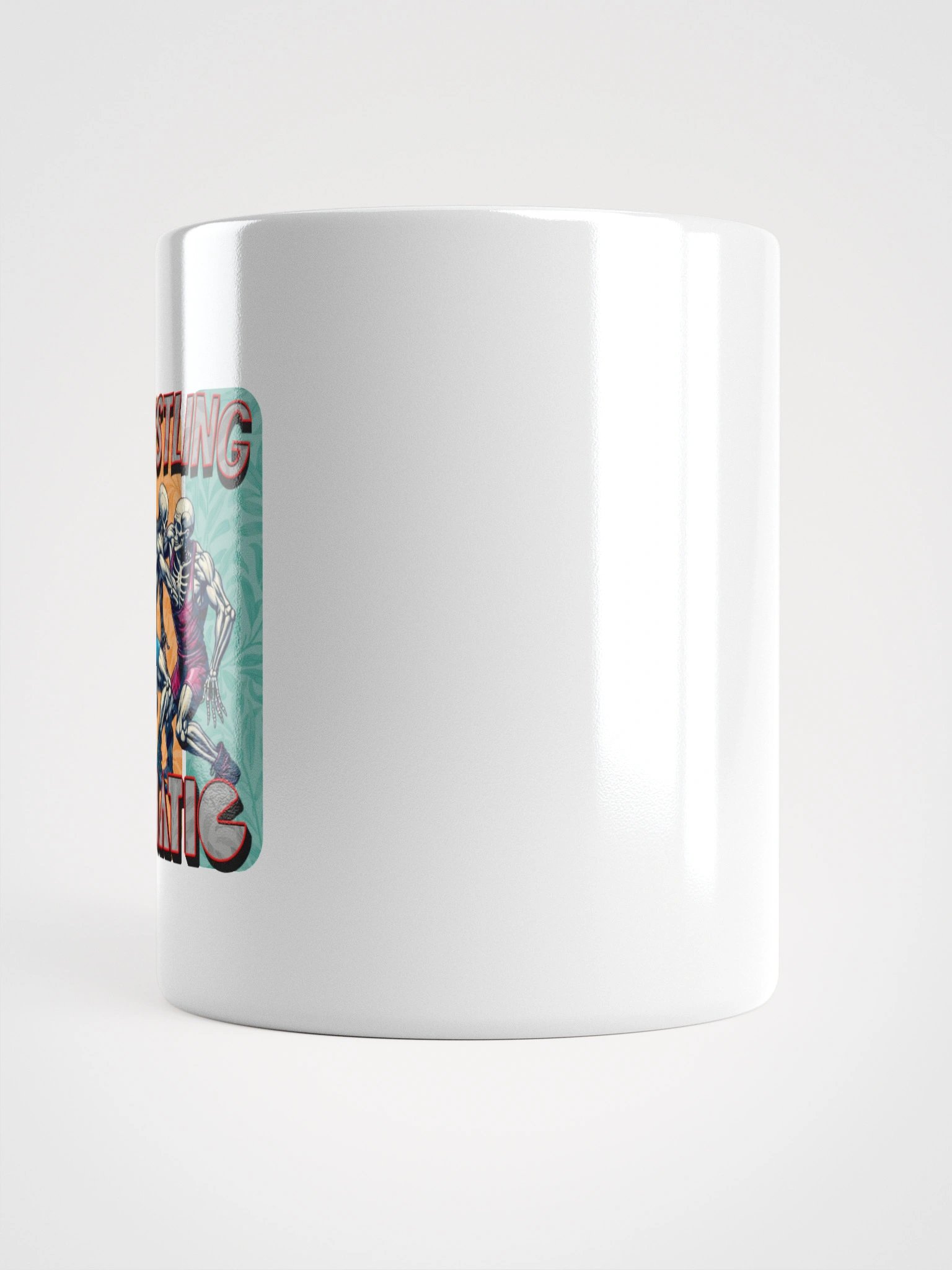 Wrestling Fanatic Skeleton Glossy White Mug product image (9)