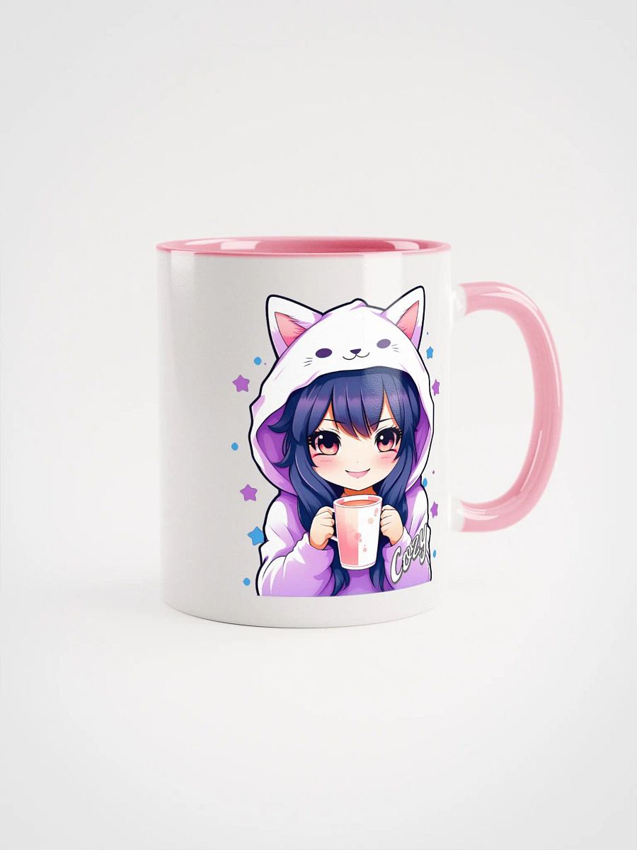 Cozy Kawaii Anime Girl - Ceramic Mug with Color Inside - v1 product image (1)