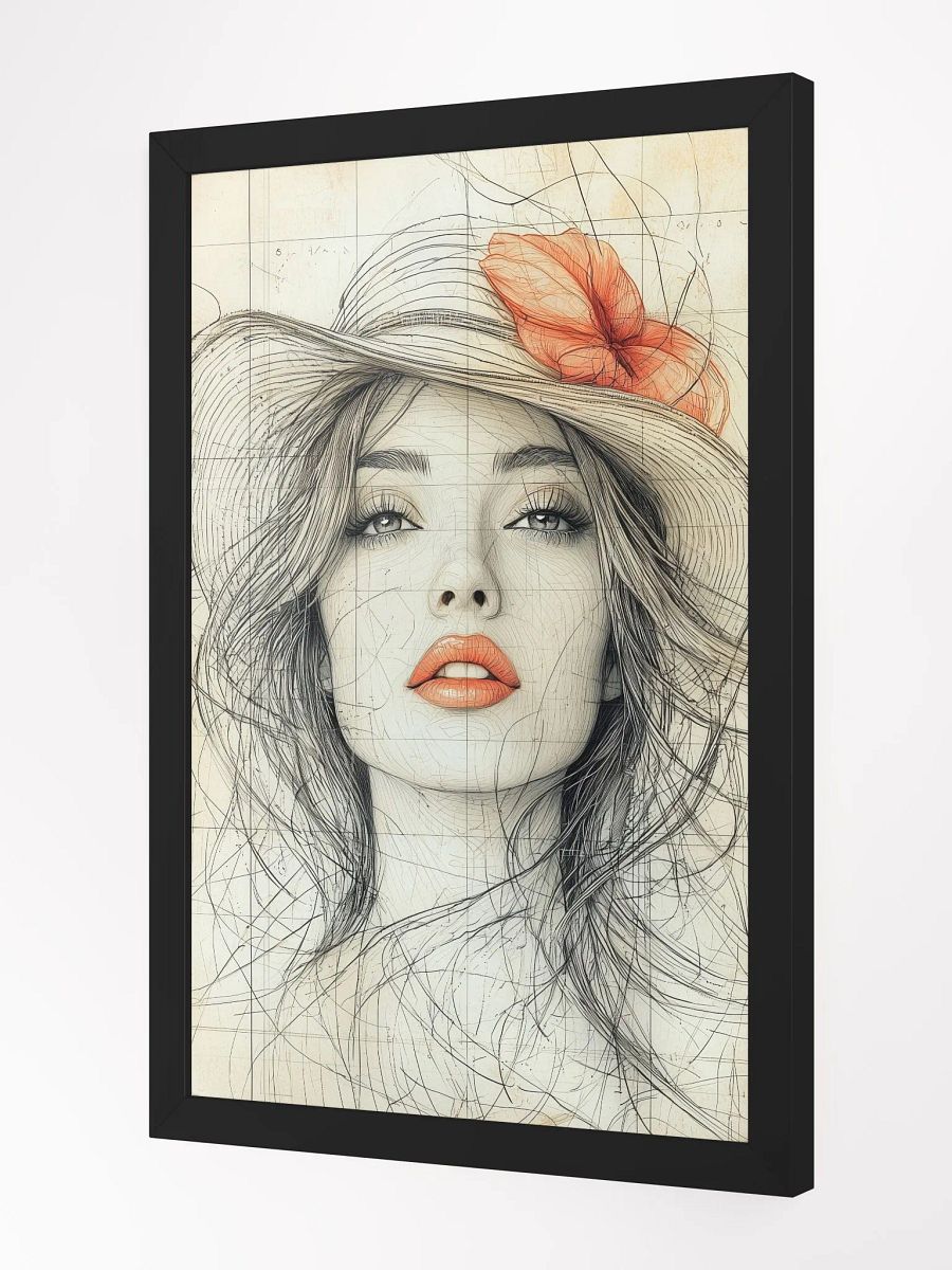 Retro Bloom: Vintage-Inspired Portrait Art Print product image (2)