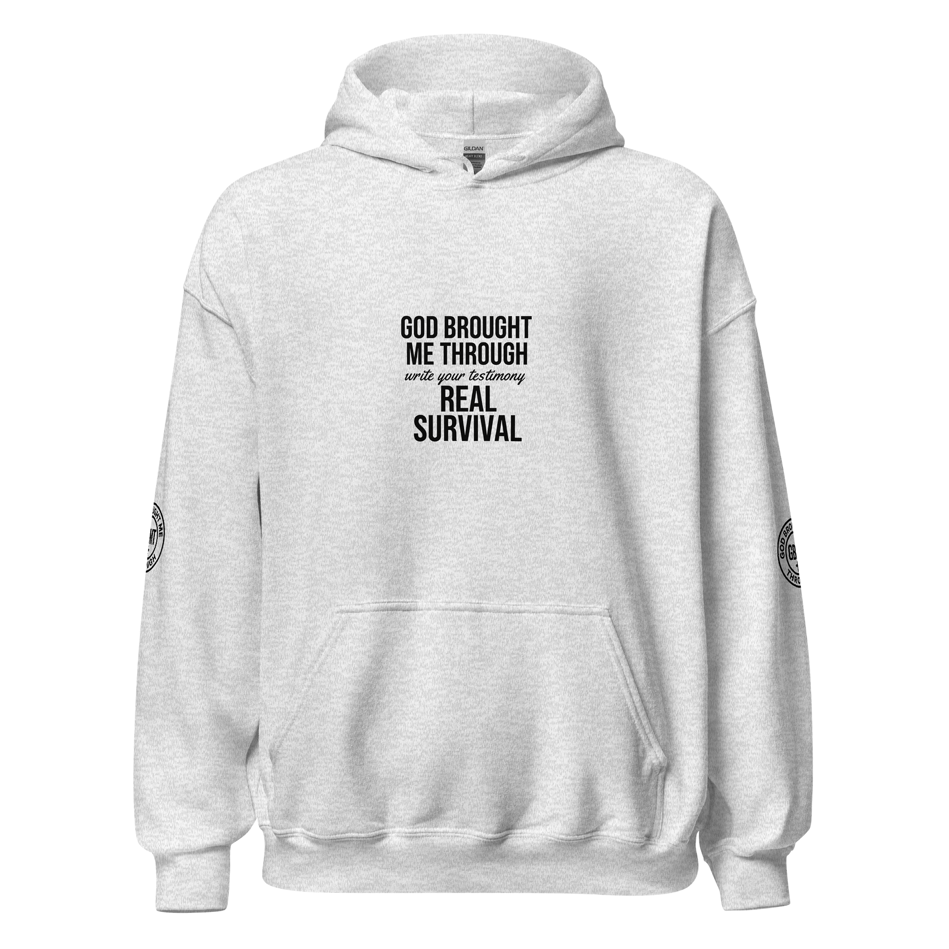 God Brought Me Through hoodie- Real Survival Edition product image (1)