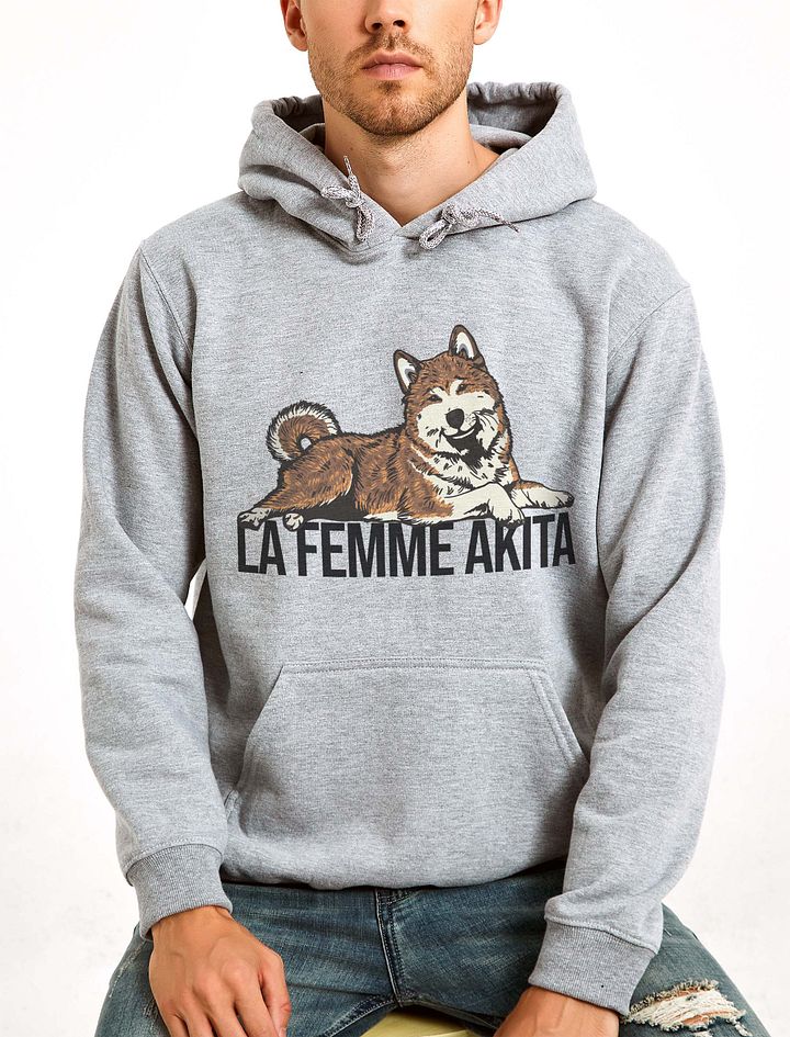 La Femme Akita Hooded Sweatshirt of an Akita Inu (Brindle) | Funny Hoodie for Akita Paw-rents product image (23)