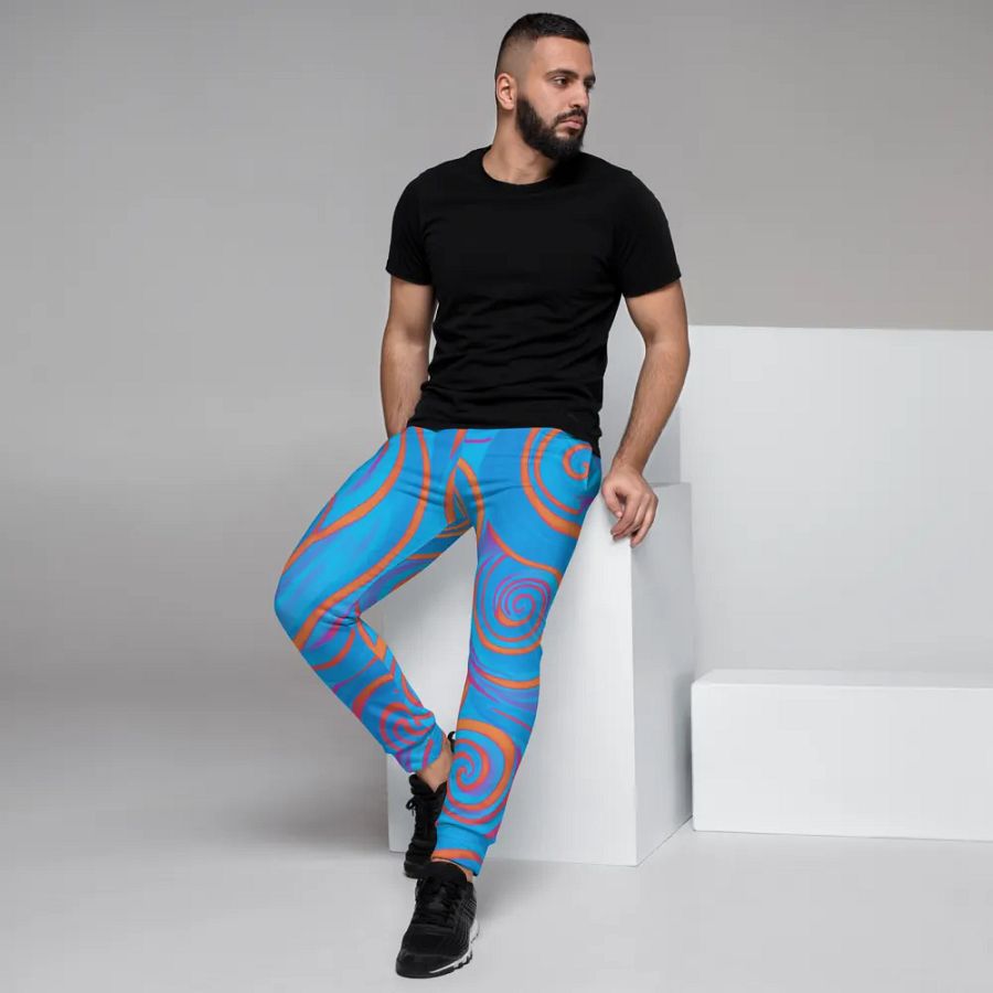 Funky Blue Dreams Liquid Tie-Dye Men's Joggers product image (3)
