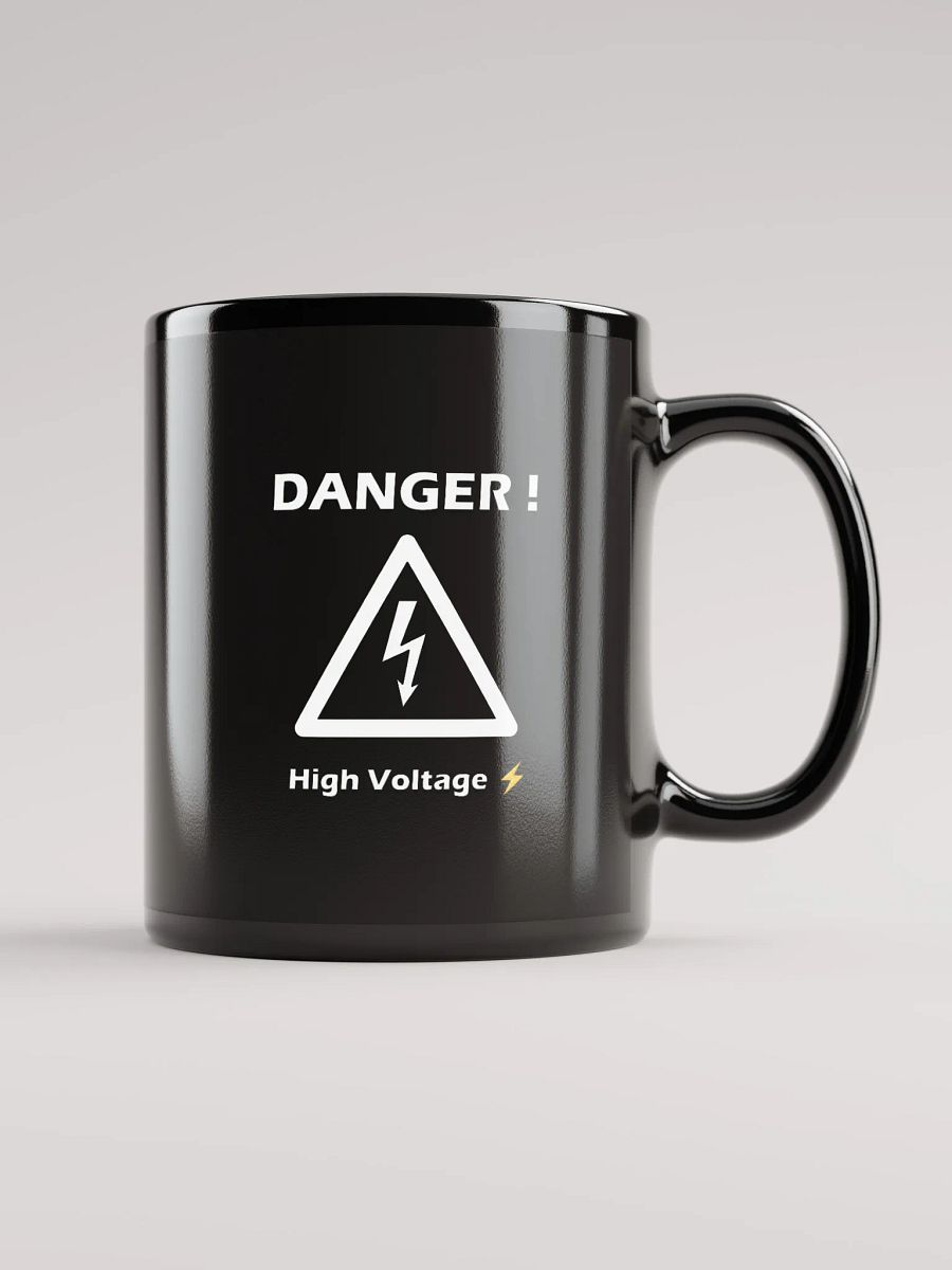 Danger! High Voltage Black Glossy Mug product image (2)